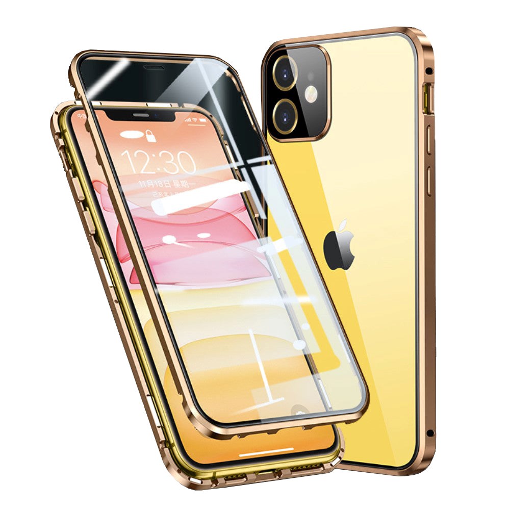 iPhone 11 360⁰ Magnetisk deksel m. Glass Bak &amp; Front - Gull