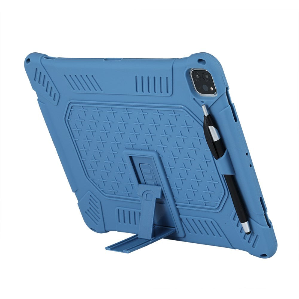 iPad Pro 12,9" (2021 / 2020 / 2018) Gummi Craftsman-veske med stativ - blå