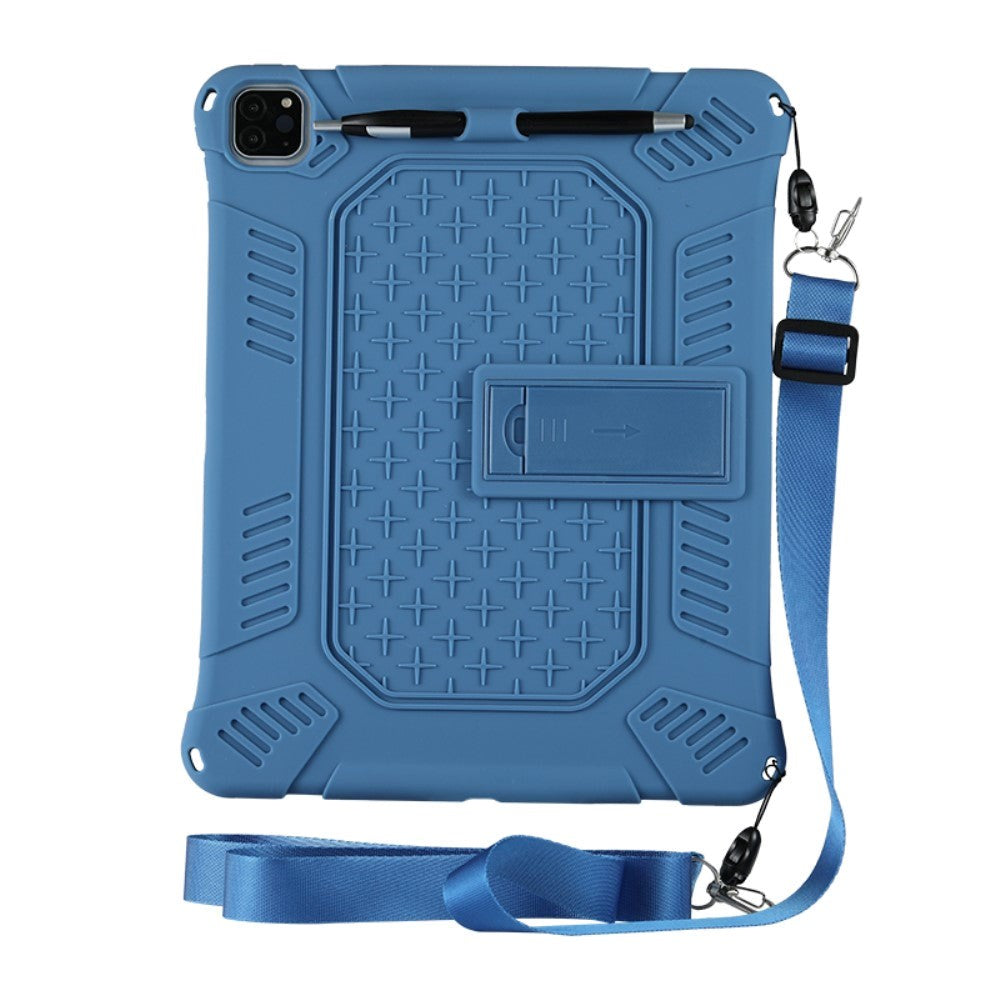 iPad Pro 12,9" (2021 / 2020 / 2018) Gummi Craftsman-veske med stativ - blå