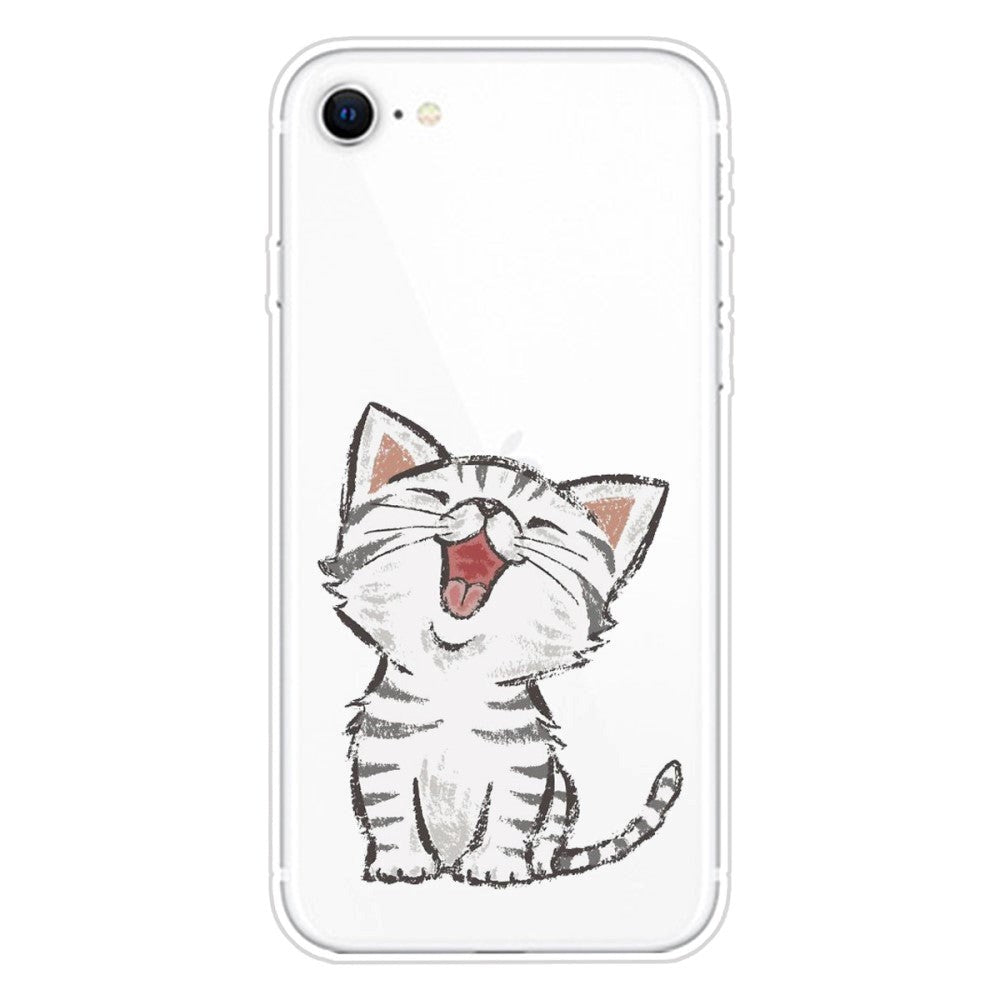 iPhone SE (2022 / 2020) / 8 / 7 Fleksibelt gjennomsiktig plastbakdeksel m. Motiv - Kat