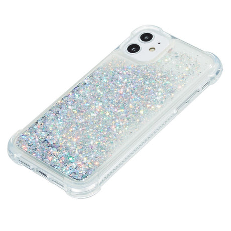 iPhone 12 / 12 Pro plastdeksel m. Glitter - Gjennomsiktig / Sølv