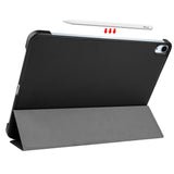 EIDERWOOD iPad Air 10,9-11" (2025-2020) Tri-Fold Leather Flip Cover m. Stylus Pen Holder - Svart