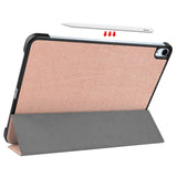 EIDERWOOD iPad Air 10,9-11" (2025-2020) Tri-Fold Leather Flip Cover m. Stylus Pen Holder - Rose Gold