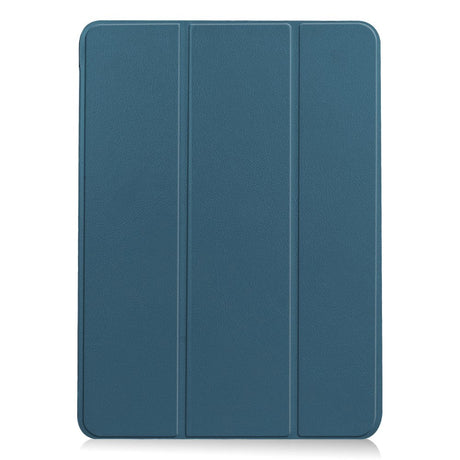 EIDERWOOD iPad Air 10,9-11" (2025-2020) Flip-deksel i skinn m. Stylus-pennholder og tri-fold - blå/grønn