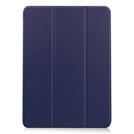 EIDERWOOD iPad Air 10,9-11" (2025-2020) Tri-Fold Leather Flip Cover m. Stylus Pen Holder - Mørkeblå