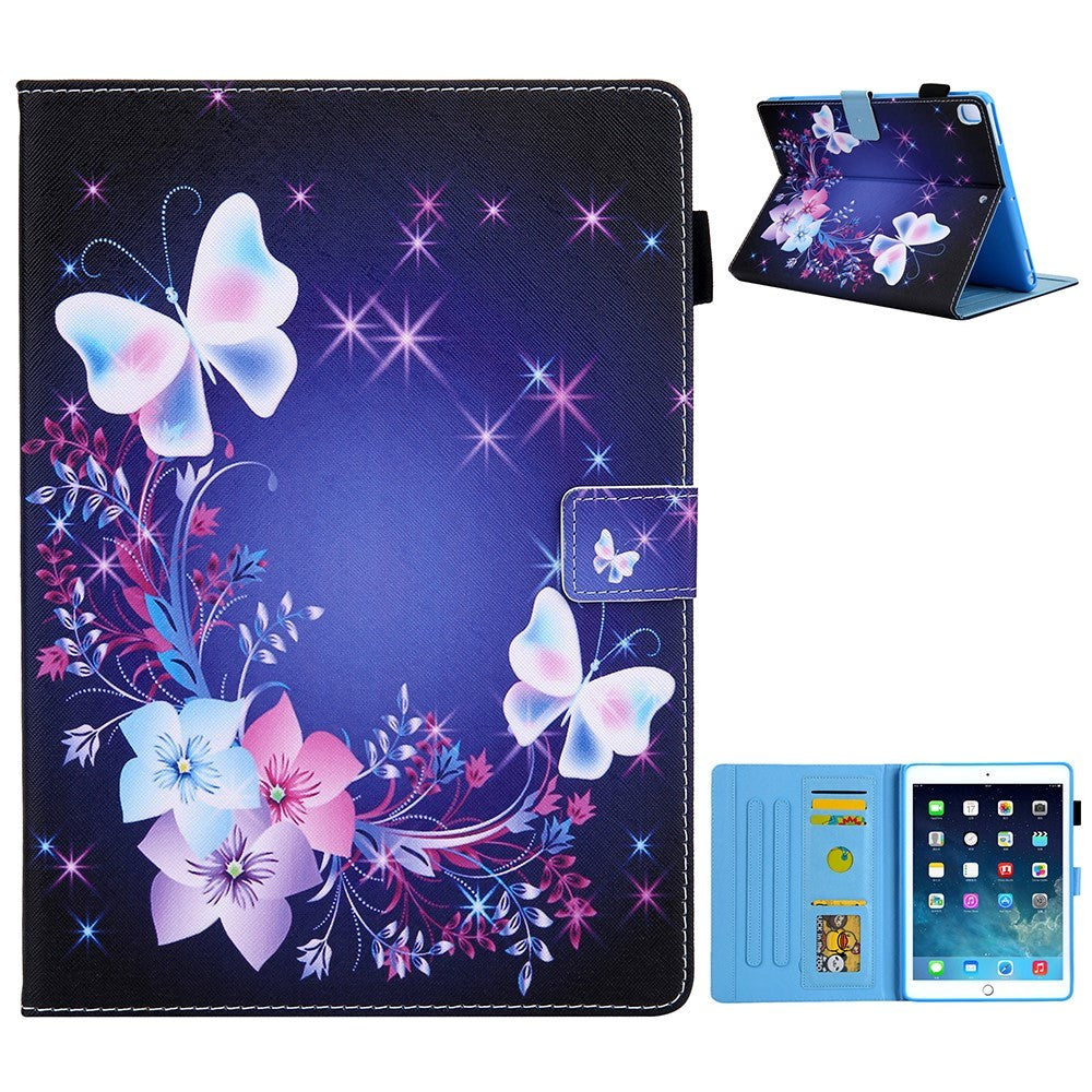 iPad 9.7 (2018-2017) / iPad Air / iPad Air 2 skinndeksel m. Stativ - Blomster og sommerfugler