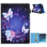 iPad 9.7 (2018-2017) / iPad Air / iPad Air 2 skinndeksel m. Stativ - Blomster og sommerfugler