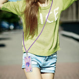 iPhone SE (2022/2020) / 8/7 Hybrid Bakdeksel m. Stropp - Marmor - Rosa / Lilla