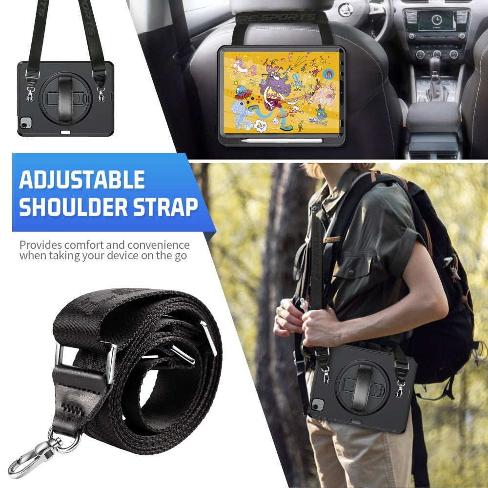 iPad Air (2022/2020) / Pro 11" (2022/2021/2020) Craftsman-deksel med håndholder og stropp - svart