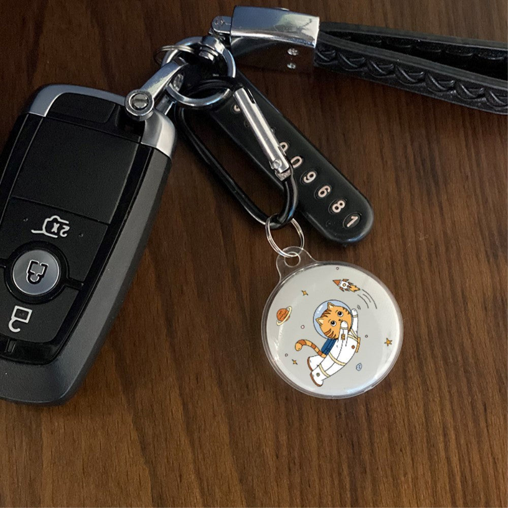 Apple AirTag plastdeksel m. Karabinkrok - Kirsebærtre 