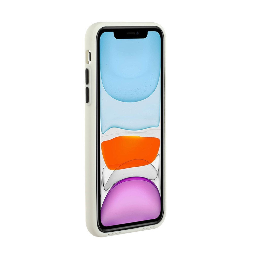 iPhone 12 Mini - EIDERWOOD Fleksibelt plastdeksel m. Kortholder - Hvit
