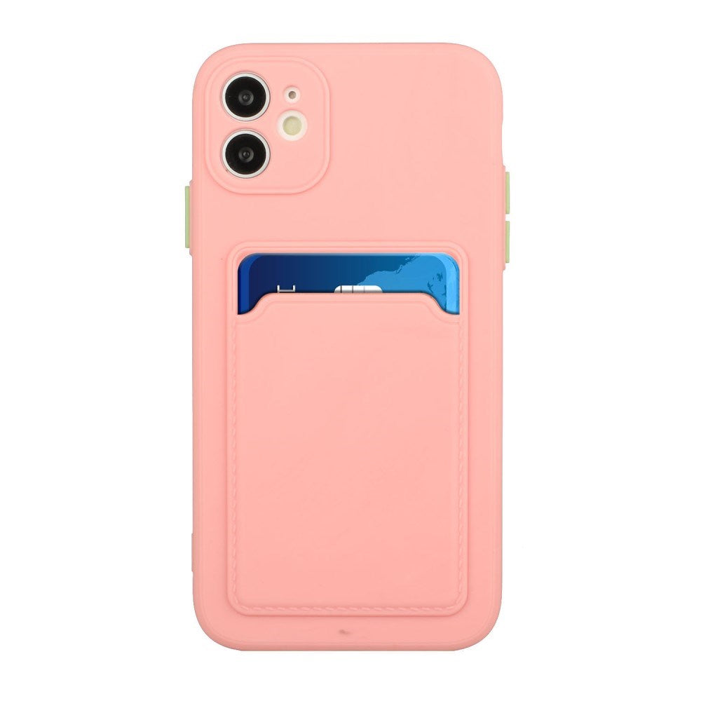 iPhone 12 Mini - EIDERWOOD Fleksibelt plastdeksel m. Kortholder - Rosa