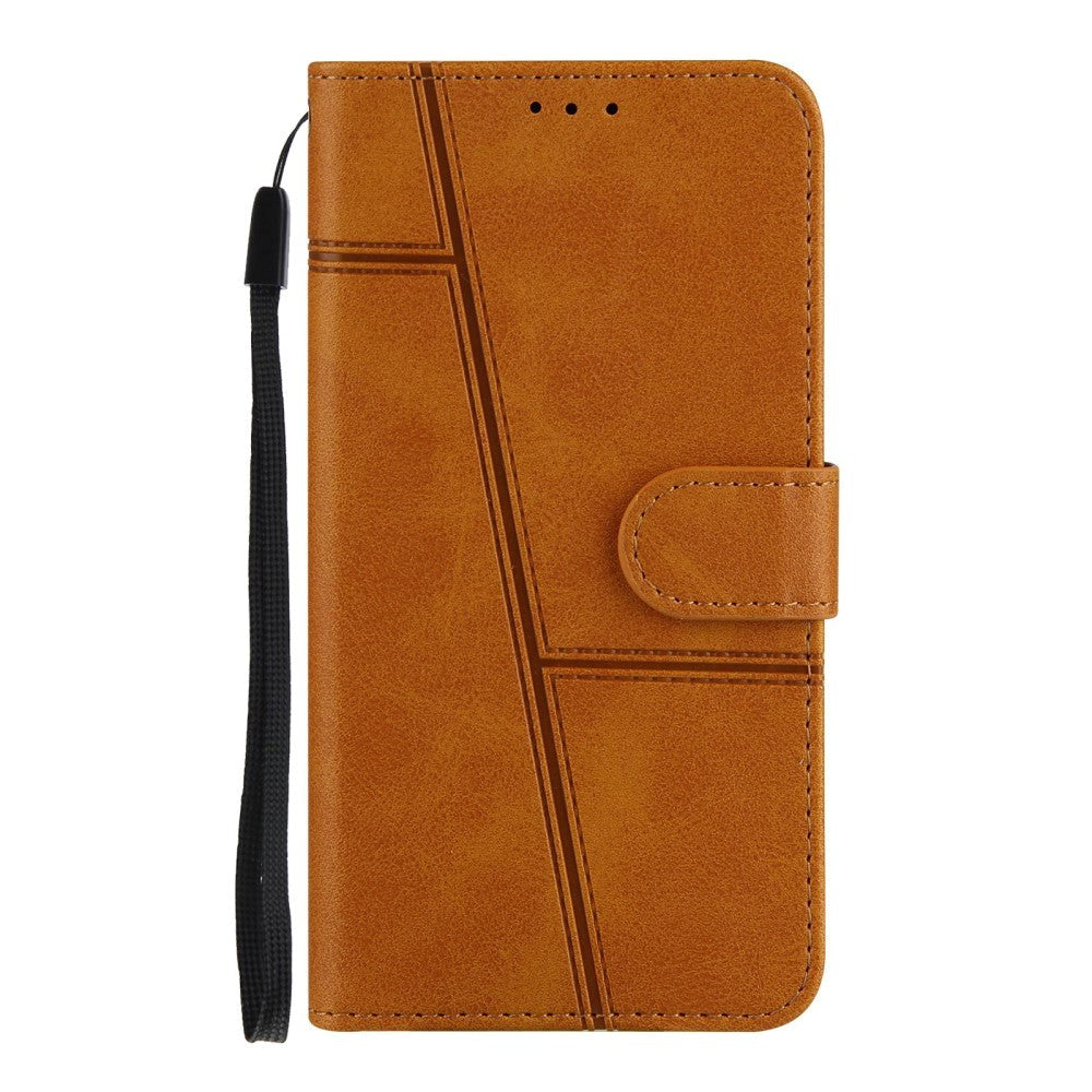 iPhone 8 Plus / 7 Plus Leather Flip Cover m. Lommebok og stropp - Brun