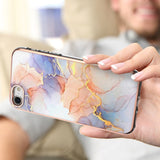 iPhone SE (2022 / 2020) / 8 / 7 Hybrid plastbakdeksel - Milky Way Marble - Rosa