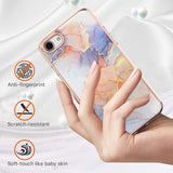 iPhone SE (2022 / 2020) / 8 / 7 Hybrid plastbakdeksel - Milky Way Marble - Rosa
