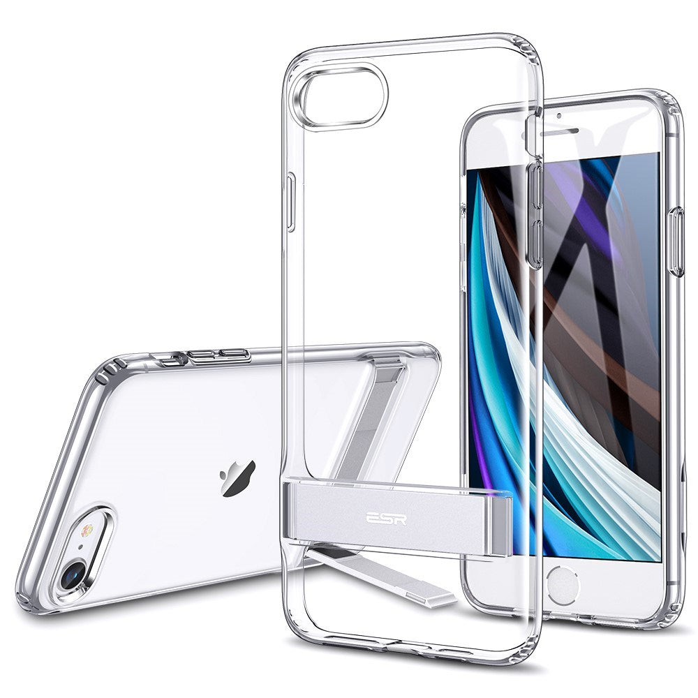 iPhone SE (2022), iPhone SE (2020), iPhone 8 og iPhone 7 ESR fleksibelt plastdeksel m. Stativ - Gjennomsiktig