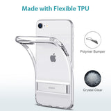 iPhone SE (2022), iPhone SE (2020), iPhone 8 og iPhone 7 ESR fleksibelt plastdeksel m. Stativ - Gjennomsiktig