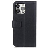 iPhone 13 Pro Single Leather Flip Cover m. Lommebok - Svart