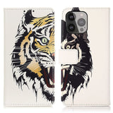 iPhone 13 Pro Max Leather Flip Cover m. Lommebok - Tiger