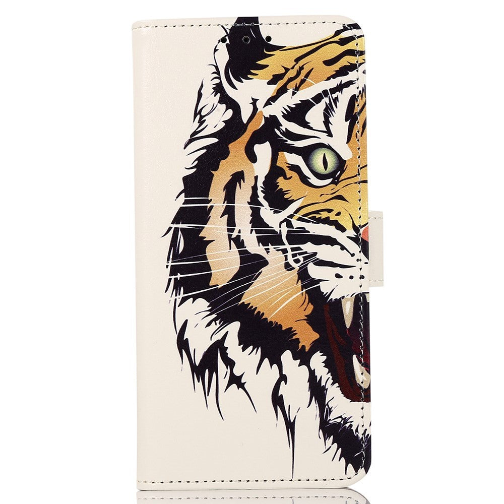 iPhone 13 Pro Max Leather Flip Cover m. Lommebok - Tiger