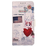 iPhone 13 Pro Leather Flip Cover m. Lommebok - Katt med hjerte