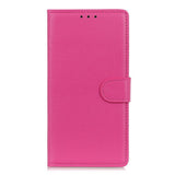 iPhone 13 Mini Litchi Læder Flip Cover m. Pung & Ståfunktion - Lyserød