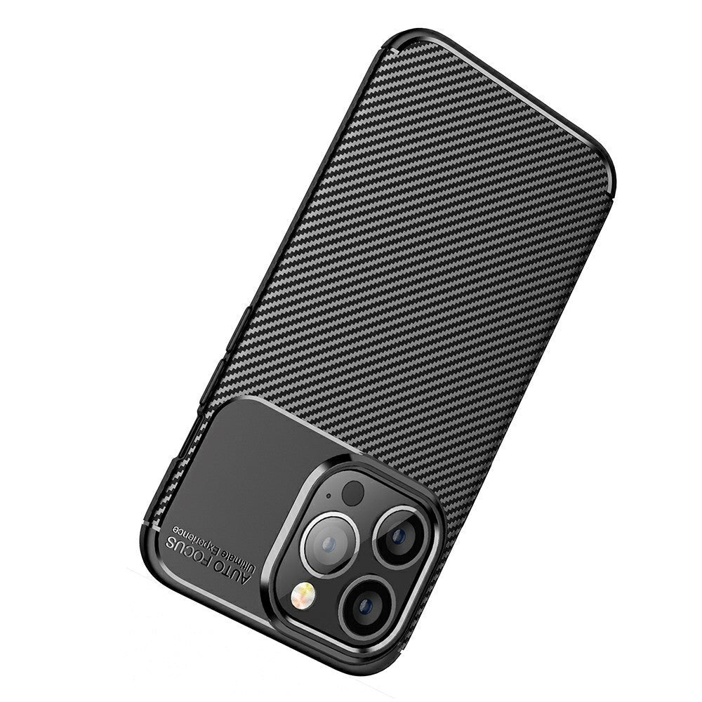 iPhone 13 Pro Carbon Fiber fleksibelt plastdeksel - svart