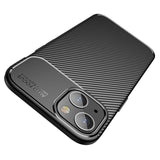 iPhone 13 Carbon Fiber Fleksibelt Plastik Bagside Cover - Sort