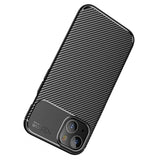 iPhone 13 Carbon Fiber Fleksibelt Plastik Bagside Cover - Sort