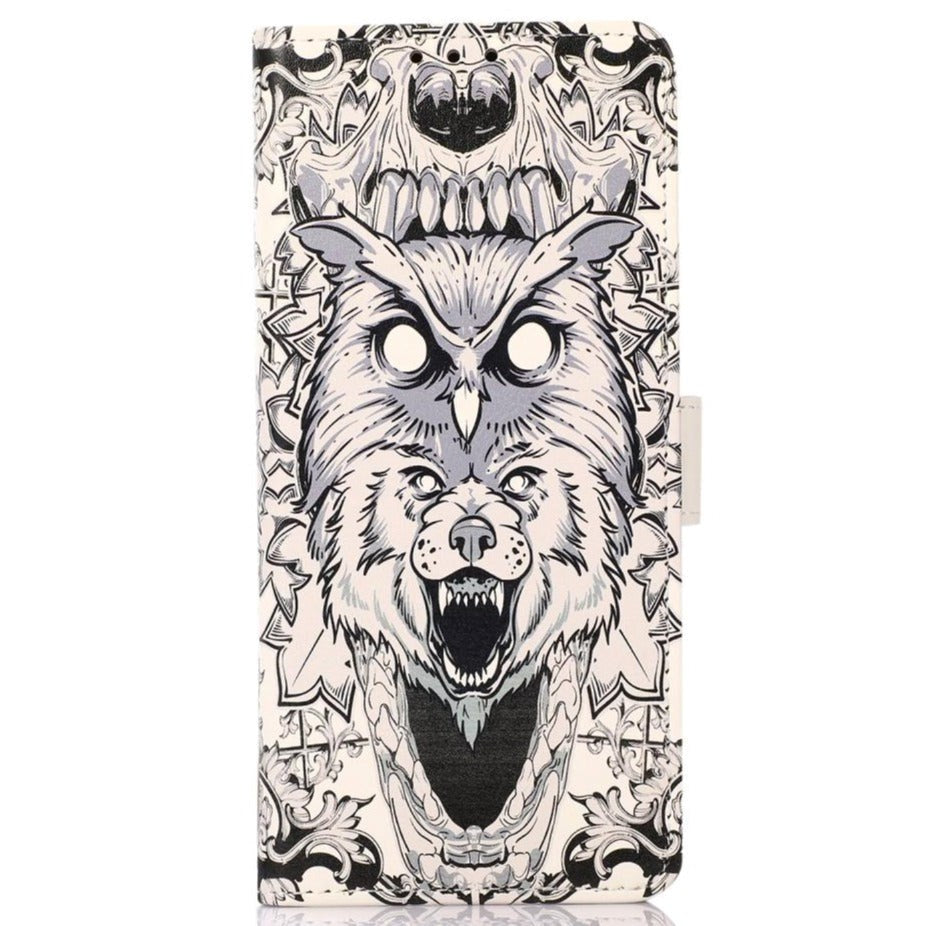 iPhone 13 Pro Leather Flip Cover m. Lommebok - Black Wolf