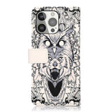 iPhone 13 Pro Leather Flip Cover m. Lommebok - Black Wolf