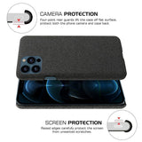 iPhone 13 Pro KSQ Fabric Plastic Bakdeksel - Svart