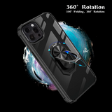 iPhone 13 Pro Craftsman Bakdeksel m. Magnetisk stativ - Gjennomsiktig / Svart