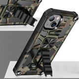 iPhone 13 Camouflage Craftsman Bakdeksel m. Kickstand - Army Green