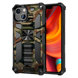 iPhone 13 Camouflage Craftsman Bakdeksel m. Kickstand - Army Green