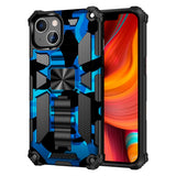 iPhone 13 Camouflage Håndværker Bagside Cover m. Kickstand - Mørkeblå