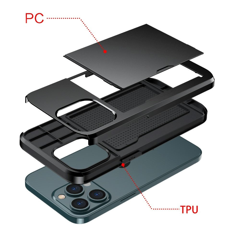 iPhone 13 Pro Max Craftsman-deksel m. Kortholder - Sort