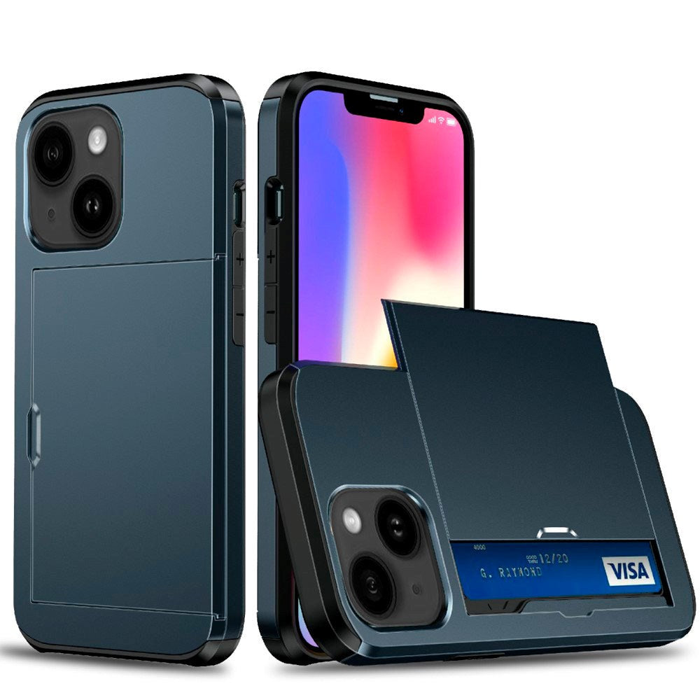 iPhone 13 Craftsman Cover m. Kortholder - Blå