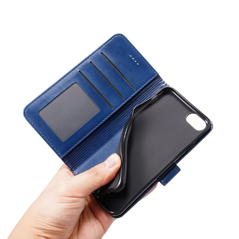 iPhone SE (2022 / 2020) / 8 / 7 Flip Cover m. Lommebok - Vertikal søm - Blå