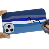 iPhone 13 Pro fleksibelt silikon bakdeksel - regnbue - blå