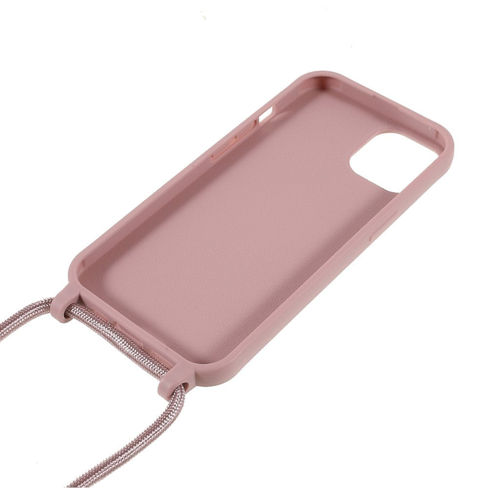 iPhone 13 fleksibelt deksel m. Snor - Rosa