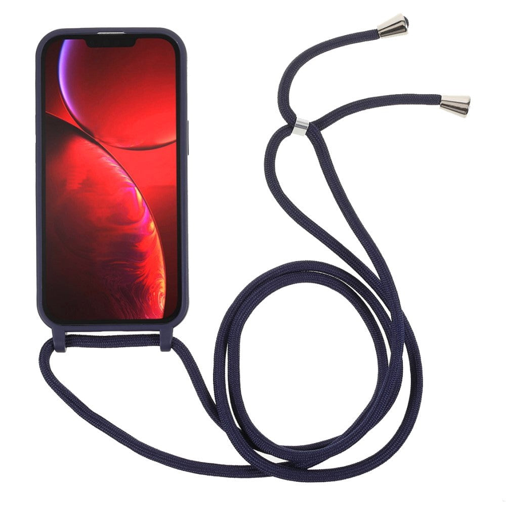 iPhone 13 fleksibelt deksel m. Snor - blå