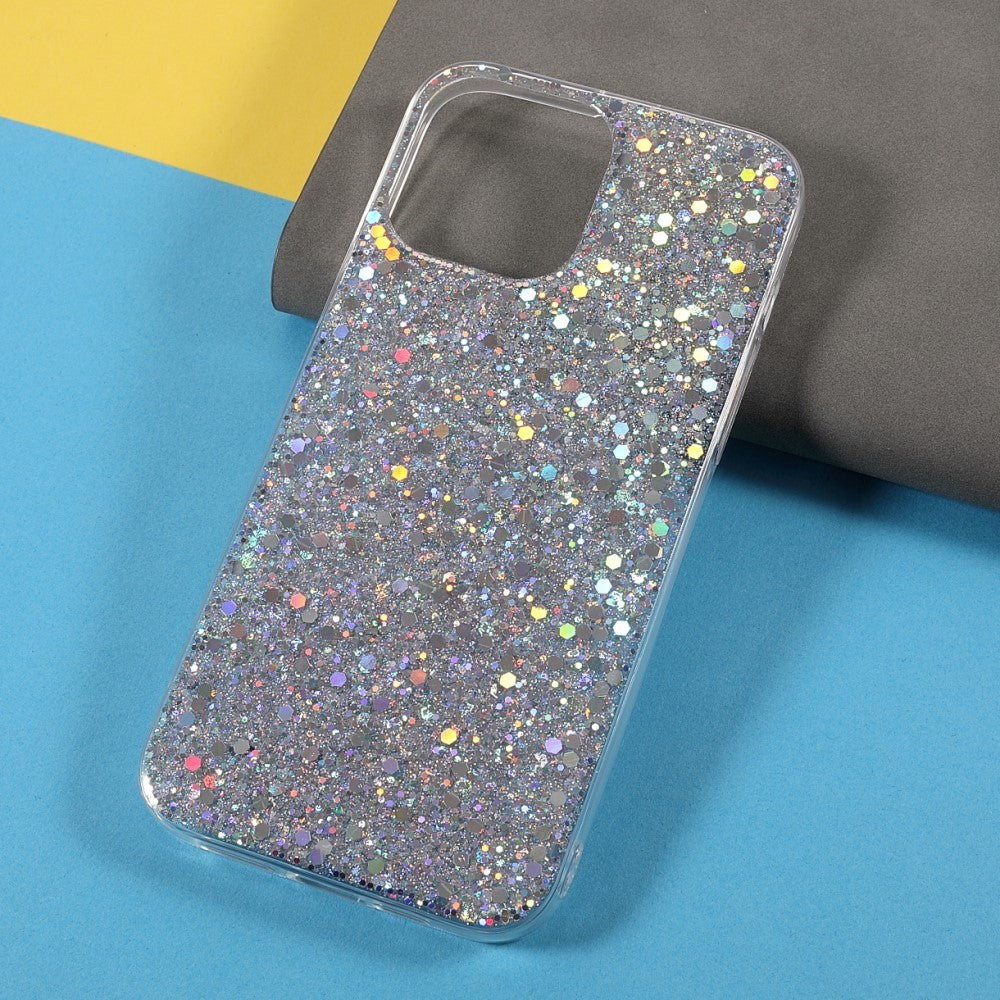 iPhone 13 Mini Glitter Bakdeksel - Sølv