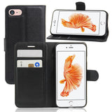 Apple iPhone SE (2022/2020)/8/7 PU-skinn FlipCover m. Kortholder - Sort