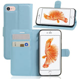 Apple iPhone SE (2022/2020)/8/7 Litchi FlipCover m. Kortholder - Blå