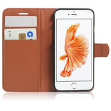 Apple iPhone SE (2022/2020)/8/7 Litchi FlipCover m. Kortholder - Brun
