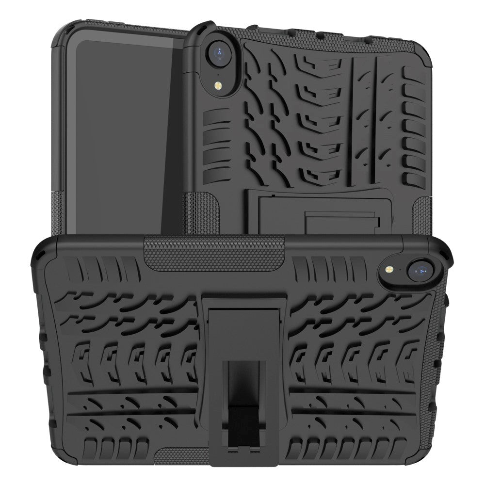 iPad Mini (2021) Håndværker Bagside Cover m. Dæk Design & Ståfunktion - Sort