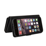 iPhone SE (2022 / 2020) / 8 / 7 Faux Leather Flip Cover - Stropp og lommebok m. 15 kortholdere - svart