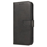 iPhone 13 Leather Flip Cover m. Lommebok og magnetisk lukking - svart