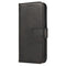 iPhone 13 Leather Flip Cover m. Lommebok og magnetisk lukking - svart